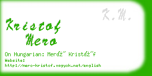 kristof mero business card